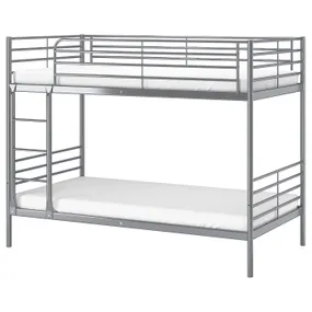 IKEA SVÄRTA СВЕРТА, каркас 2-ярусного ліжка, срібло, 90x200 см 102.479.73 фото