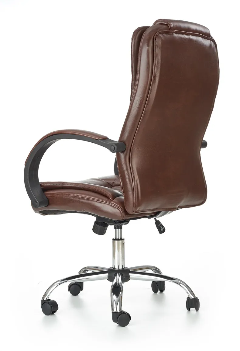 Крісло комп'ютерне офісне обертове HALMAR RELAX коричневий, екошкіра фото №3