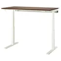 IKEA MITTZON МІТТЗОН, стіл регульований, електричний горіх / білий, 140x80 см 795.290.03 фото thumb №1