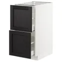 IKEA METOD МЕТОД / MAXIMERA МАКСИМЕРА, напольный шкаф 2фасада / 2выс ящика, белый / Лерхиттан с черными пятнами, 40x60 см 492.575.36 фото thumb №1