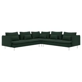 IKEA SÖDERHAMN СЕДЕРХАМН, кутовий диван, 6-місний, Талміра темно-зелена 894.306.24 фото