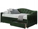 Кровать односпальная с ящиками HALMAR ALOHA 90x200 см темно-зеленая фото thumb №1