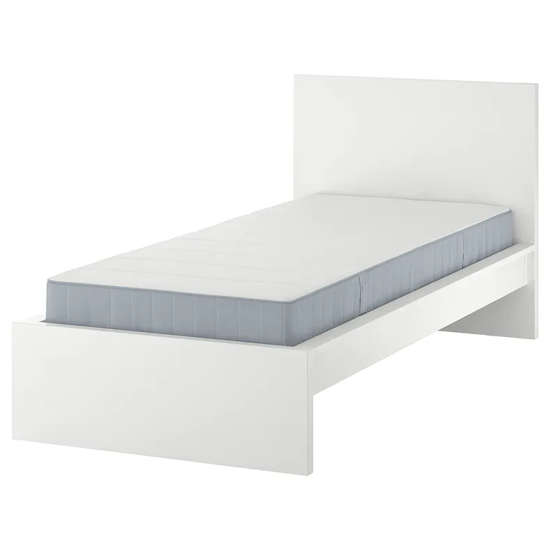 IKEA MALM МАЛЬМ, каркас кровати с матрасом, белый / Вестерёй твердый, 90x200 см 695.368.29 фото №1