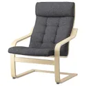 IKEA POÄNG ПОЕНГ, крісло, березовий шпон / ГУННАРЕД темно-сірий 895.020.55 фото thumb №1