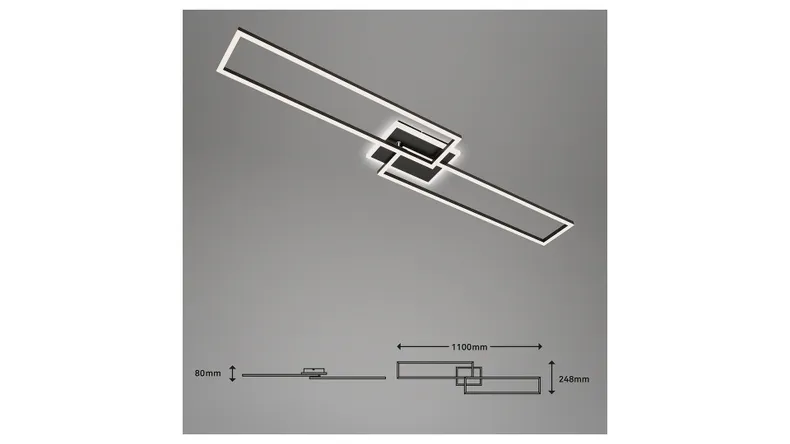 BRW Frame LED 2-позиционный потолочный светильник с пиольтом черный 085511 фото №6