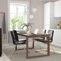 IKEA MÖRBYLÅNGA МОРБИЛОНГА / LILLÅNÄS ЛИЛЛОНЭС, стол и 4 стула, okl дуб коричневый морилка / хром Bomstad черный, 140x85 см 094.950.92 фото thumb №2