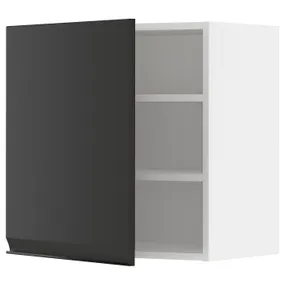 IKEA METOD МЕТОД, навесной шкаф с полками, белый / Уплов матовый антрацит, 60x60 см 094.928.28 фото