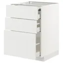 IKEA METOD МЕТОД / MAXIMERA МАКСИМЕРА, напольный шкаф с выдвиж панелью / 3ящ, белый / Стенсунд белый, 60x60 см 194.334.66 фото thumb №1