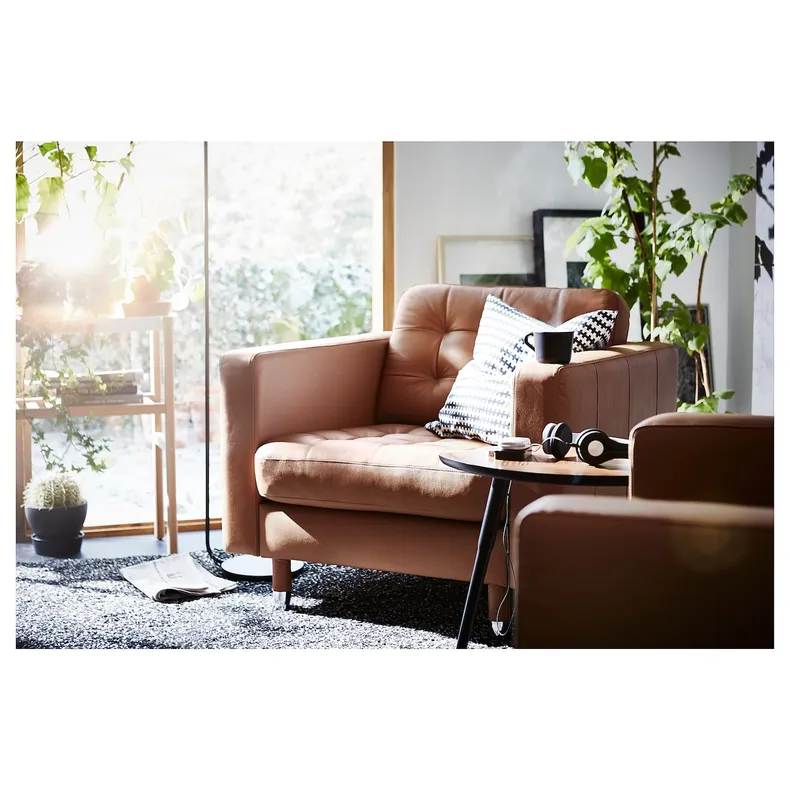 IKEA LANDSKRONA ЛАНДСКРУНА, кресло, Гранн / Бомстад золото / коричневый / металл 092.691.93 фото №3