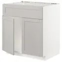 IKEA METOD МЕТОД, підлог шафа д / мийки / 2 двер / фрон пан, білий / світло-сірий Lerhyttan, 80x60 см 194.574.81 фото thumb №1