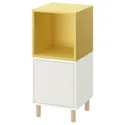 IKEA EKET ЕКЕТ, комбінація шаф із ніжками, білий блідо-жовтий / дерево, 35x35x80 см 295.217.16 фото thumb №1