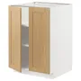 IKEA METOD МЕТОД, підлогова шафа з полицями / 2 дверцят, білий / ФОРСБАККА дуб, 60x60 см 095.090.94 фото