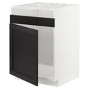 IKEA METOD МЕТОД, напольный шкаф для мойки ХАВСЕН, белый / Лерхиттан с черными пятнами, 60x60 см 794.564.88 фото thumb №1