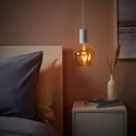 IKEA SUNNEBY СУННЕБЮ / MOLNART МОЛНАРТ, подвесной светильник с лампочкой, Белое / коричневое прозрачное стекло 094.912.25 фото thumb №2