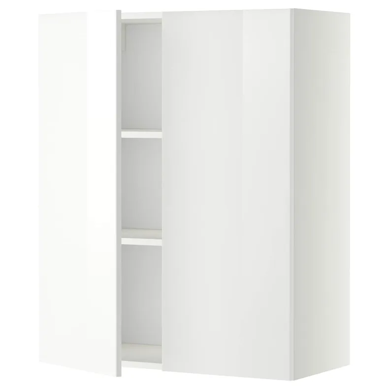 IKEA METOD МЕТОД, навісна шафа з полицями / 2 дверцят, білий / РІНГХУЛЬТ білий, 80x100 см 094.587.06 фото №1
