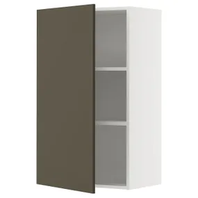 IKEA METOD МЕТОД, навесной шкаф с полками, белый/гавсторпский коричневый/бежевый, 60x100 см 795.588.73 фото