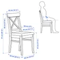 IKEA NORDVIKEN НОРДВИКЕН / INGOLF ИНГОЛЬФ, стол и 4 стула, черный / нольгага серый бежевый коричневый / черный, 152 / 223 см 795.716.24 фото thumb №7