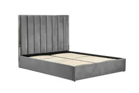 Ліжко двоспальне HALMAR PALAZZO 160x200 см, сірий / срібло фото