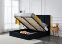 Ліжко двоспальне HALMAR PALAZZO 160x200 см, чорне / золоте фото thumb №7