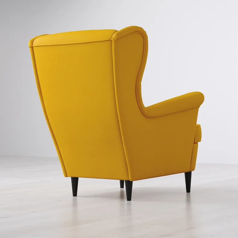 IKEA STRANDMON СТРАНДМОН, крісло з підголівником, СКІФТЕБУ жовтий 903.618.94 фото №6