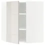 IKEA METOD МЕТОД, кутова навісна шафа з полицями, білий / Ringhult світло-сірий, 68x80 см 291.422.40 фото