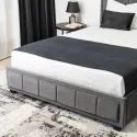 Кровать двуспальная бархатная MEBEL ELITE CARLOS Velvet, 140x200 см, серый фото thumb №5