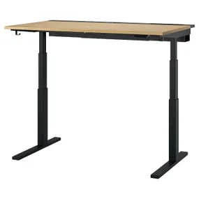 IKEA MITTZON МІТТЗОН, стіл регульований, електричний okl дуб / чорний, 140x80 см 695.139.55 фото
