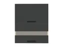 BRW Дводверна кухонна шафа Semi Line 60 см з вітриною вулканічного чорного кольору, чорний вулканічний SB_G2O_60/72_OV/O-DARV/CAW фото thumb №1