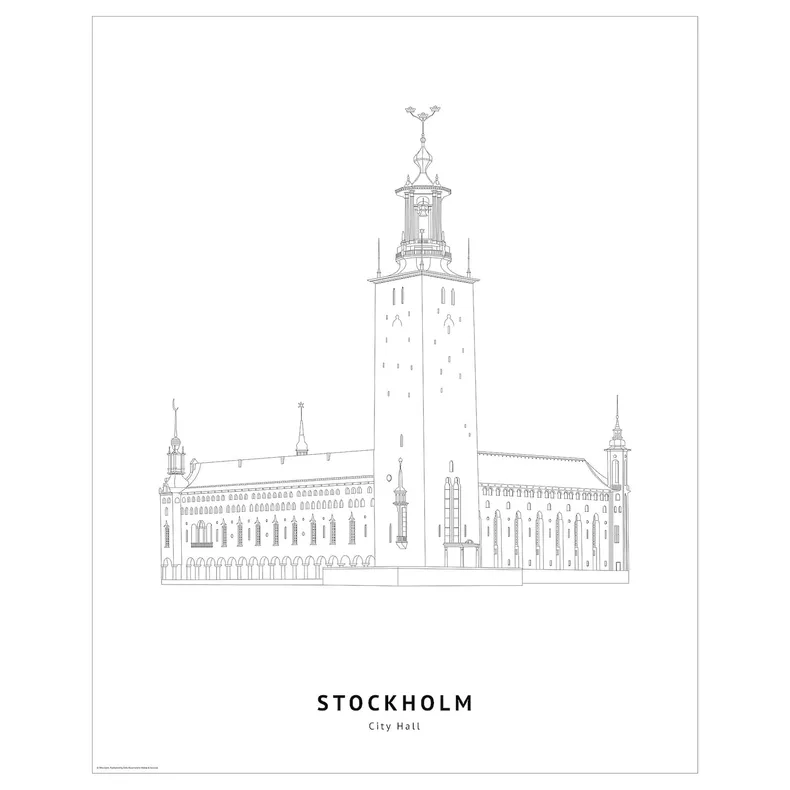 IKEA BILD БИЛЬД, постер, Ратуша, Стокгольм, 40x50 см 605.816.56 фото №1