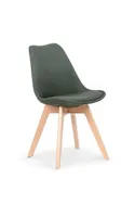 Кухонний стілець HALMAR K303 темно-зелений/бук (1шт=4шт) фото thumb №1