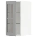 IKEA METOD МЕТОД, навесной шкаф / полки / стеклян дверца, белый / бодбинский серый, 30x60 см 593.949.67 фото thumb №1