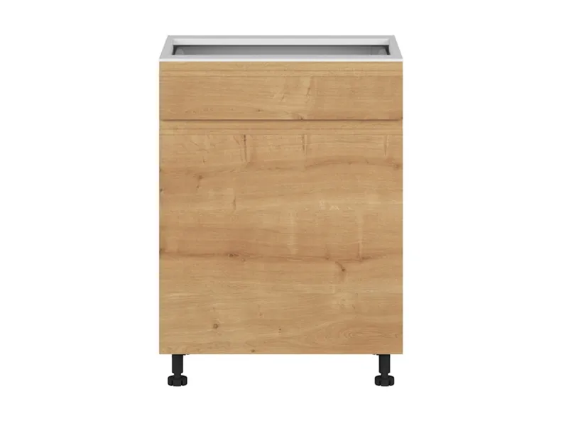 BRW Кухонный базовый шкаф Sole 60 см правый с выдвижным ящиком тихий дуб арлингтон, альпийский белый/арлингтонский дуб FH_D1S_60/82_P/STB-BAL/DAANO фото №1