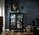 IKEA FABRIKÖR ФАБРІКЕР, шафа зі скляними дверцятами, чорно-синій, 81x113 см 003.631.71 фото thumb №4