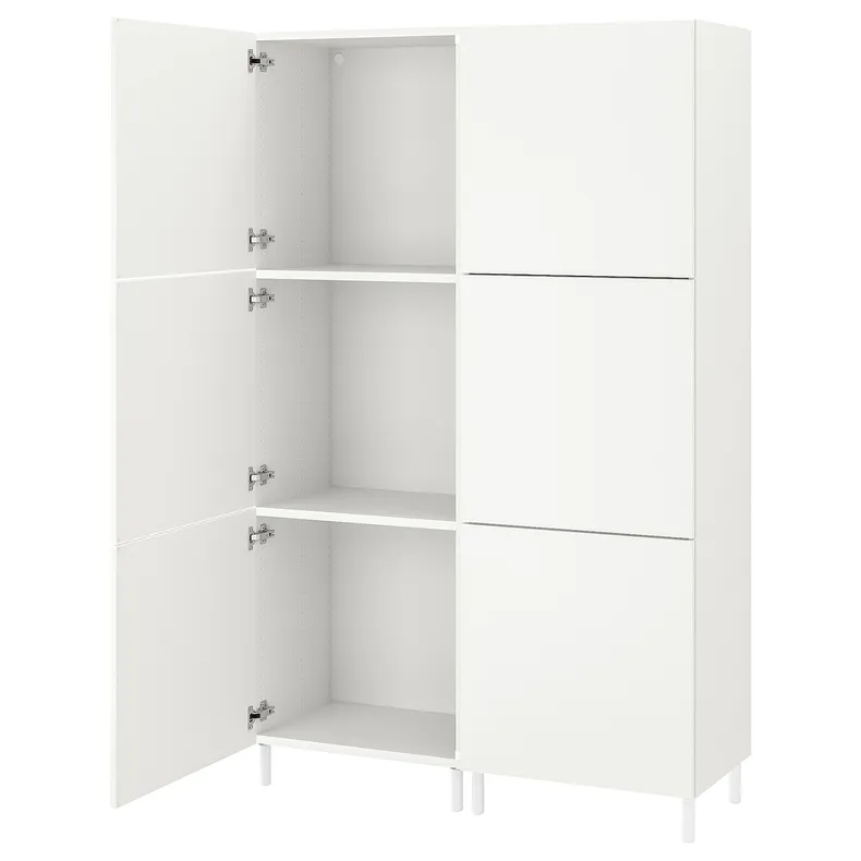 IKEA PLATSA ПЛАТСА, гардеробна шафа, 6 дверцят, білий / ФОННЕС білий, 120x42x191 см 493.879.91 фото №1