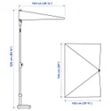 IKEA LILLEÖ ЛІЛЛЕЕ / BRAMSÖN БРАМСОН, сонячна парасоля+опора, сірий / чорний, 150 см 594.401.01 фото thumb №8