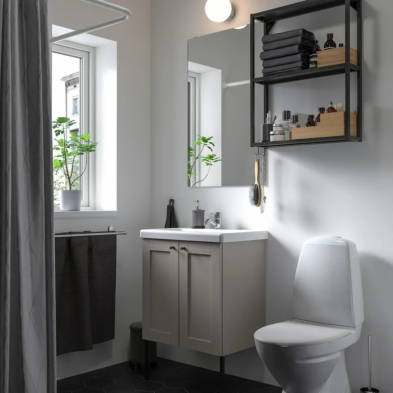 IKEA ENHET ЕНХЕТ, ванна, антрацитовий / сірий каркас, 64x43x87 см 295.474.48 фото №2