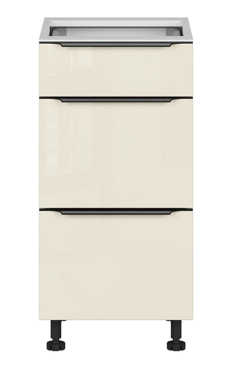 BRW Кухонный шкаф Sole L6 40 см с ящиками бесшумного закрывания магнолия жемчуг, альпийский белый/жемчуг магнолии FM_D3S_40/82_2STB/STB-BAL/MAPE фото №1