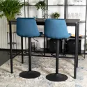 Барный стул бархатный MEBEL ELITE ARCOS 2 Velvet, темно-синий фото thumb №5
