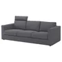 IKEA VIMLE ВІМЛЕ, 3-місний диван, з підголовником / Gunnared середньо-сірий 093.990.24 фото