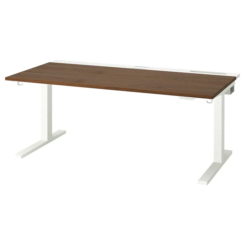 IKEA MITTZON МІТТЗОН, стіл регульований, електричний горіх / білий, 160x80 см 295.303.44 фото №2