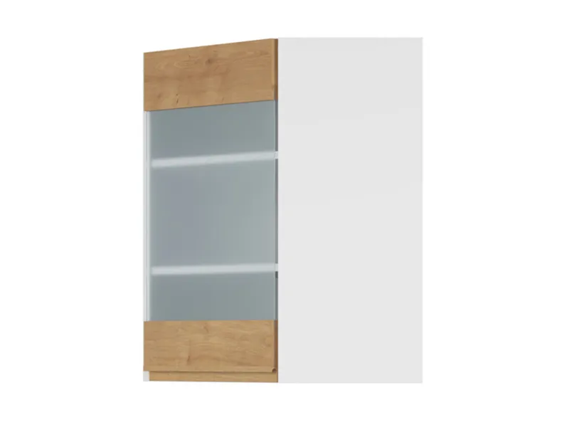 BRW Угловой кухонный шкаф Sole 60 см с витриной правый дуб арлингтон, альпийский белый/арлингтонский дуб FH_GNWU_60/72_PV-BAL/DAANO фото №2