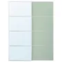 IKEA MEHAMN / AULI МЕХАМН / АУЛИ, пара раздвижных дверей, алюминий 2стр / светло-зеленое зеркало, 150x201 см 295.521.90 фото