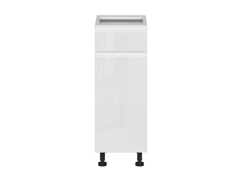 BRW Правосторонний кухонный шкаф Sole 30 см с ящиками с плавным закрыванием белый глянец, альпийский белый/глянцевый белый FH_D1S_30/82_P/STB-BAL/BIP фото №1