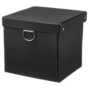 IKEA NIMM НИММ, коробка с крышкой, черный, 16,5x16,5x15 см 405.200.51 фото