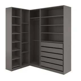 IKEA PAX ПАКС, гардероб угловой, тёмно-серый, 160/188x236 см 894.321.66 фото