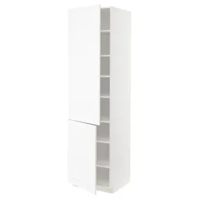 IKEA METOD МЕТОД, высокий шкаф с полками / 2 дверцы, белый Энкёпинг / белая имитация дерева, 60x60x220 см 394.735.12 фото