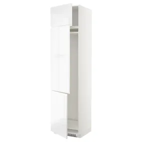 IKEA METOD МЕТОД, высокий шкаф д / холод / мороз / 3 дверцы, белый / Воксторп глянцевый / белый, 60x60x240 см 094.626.28 фото