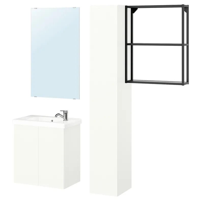 IKEA ENHET ЭНХЕТ, ванная, антрацит / белый, 64x33x65 см 295.473.87 фото №1