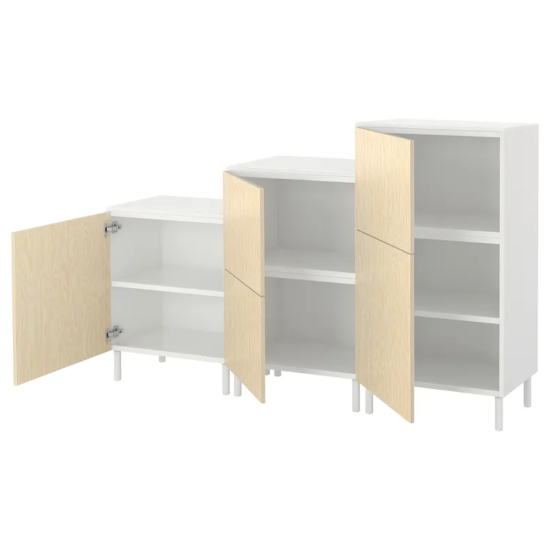 IKEA PLATSA ПЛАТСА, шафа з 5 дверцятами, білий, КАЛЬБОДЕН під сосну, 180x42x113 см фото №1