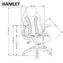Крісло комп'ютерне офісне обертове HALMAR HAMLET чорний / сірий фото thumb №12